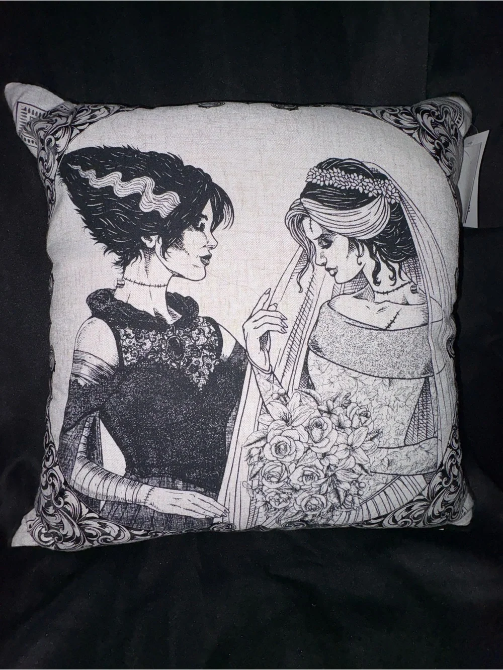 Isaac Mizrahi Halloween Bride Of Frankenstein LGBTQ+ Couple Pillow NWT